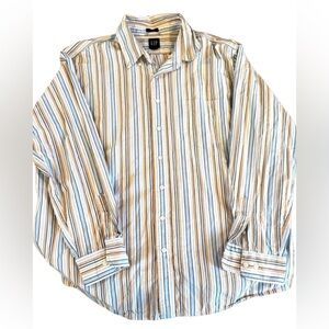 Vintage GAP Men's Multicolor Striped Button Down Shirt